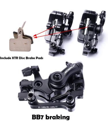 Farbetter Mechanical Bike Disc Brake Kit - Front & Rear Calipers, Levers, Cables, 160mm Rotor - Black - Buy Online on SooperMarket.com
