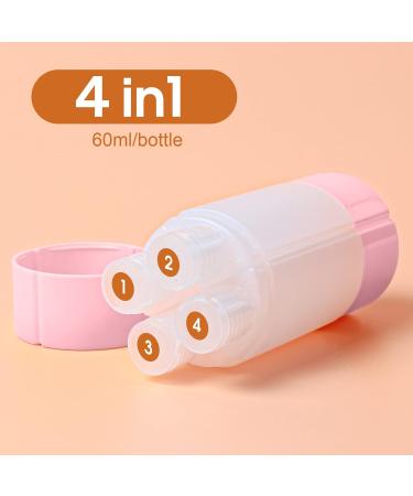 Olatay Travel Bottle - TSA Approved 4-in-1 Leak-Proof 60ml/2oz Toiletries for Travel Gym & Camping | Portable Shampoo & Lotion Bottle with Labels - Pink - Buy Online on SooperMarket.com