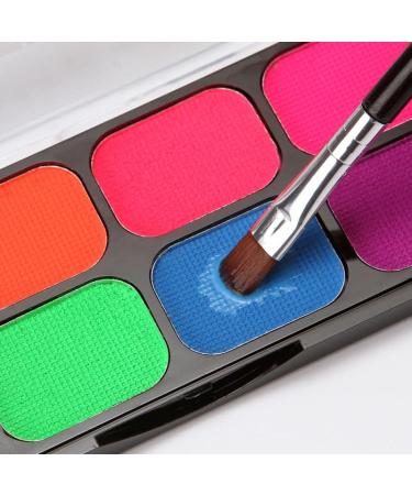 8 Colors Glow In The Dark Face & Body Paint - Neon Fluorescent Makeup for Halloween Parties & Costumes - Water Based UV Blacklight Paint - Buy Online on SooperMarket.com
