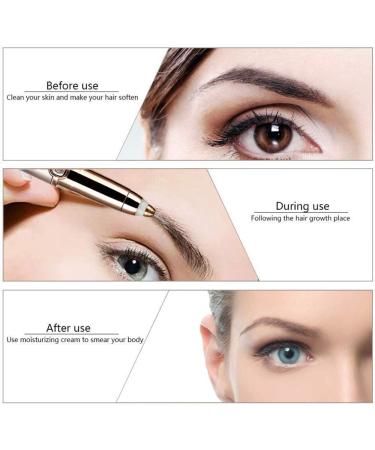 SiKii Eyebrow Hair Remover - Painless Precision Trimmer with LED Light (Rose Gold) | Facial Hair Removal for Women and Men - Buy Online on SooperMarket.com