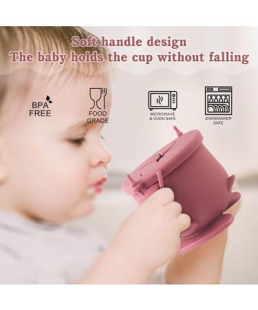 Non-Spill Silicone Baby Snack Cup with Lid - BPA-Free, Easy to Hold & Portable - Purplish Red - Buy Online on SooperMarket.com