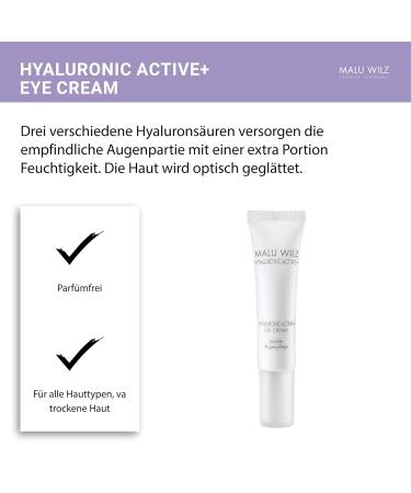 Malu Wilz Hyaluronic Active Eye Cream 15ml | Refreshing Skincare Serum with Hyaluron-Active Dual Effect Booster - Buy Online on SooperMarket.com
