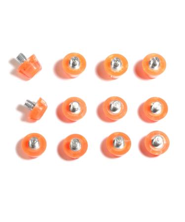 12 Tacos Football Rubber Replacement Parts for Football Boots Fluorescent Orange