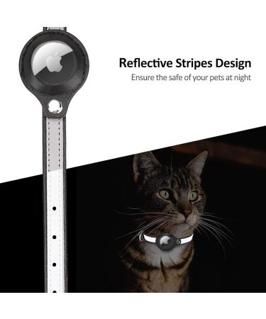 Kocnydey Reflective Airtag Cat Collar - Adjustable Anti-Wing Collar for Cats & Small Dogs (Black XS 19-26cm) | Apple AirTag Compatible - Buy Online on SooperMarket.com