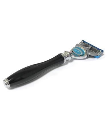 G.B.S Men's Shaving Razor Sleek Style Handle Compatible With 5 Blade Razor Blades Black