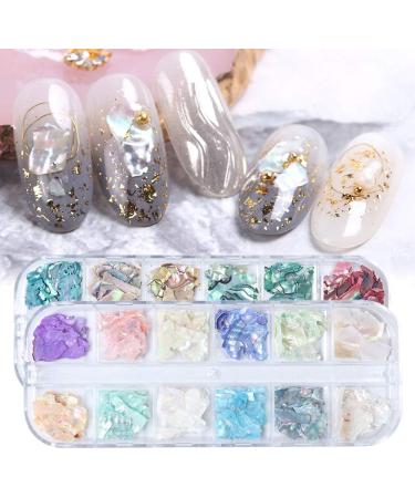 1 Box 3D Abalone Shell Irregular Nail Art Decorations Shimmer Pearl Jewelry Tips Manicure DIY Nail Art Decorations - Buy Online on SooperMarket.com