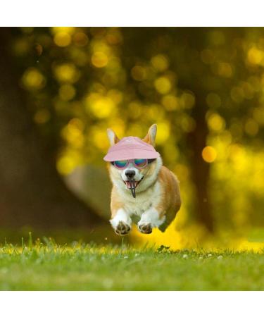 WEBEEDY 2 Sets Dog Hat and Sunglasses Set Summer Sunbonnet Adjustable Stripe Baseball Cap Pet Puppy Sunglasses for Outdoor Use - Buy Online on SooperMarket.com