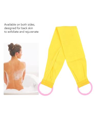 Double Sided Exfoliating Back Scrubber with Coarse Sand | Handle for Body Washing Shower - Yellow - Buy Online on SooperMarket.com