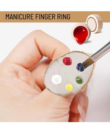 Dawafit 1 Pc Resin Stone Color Nail Art Ring Palette Finger Ring Plate Acrylic Uv Gel Polish Cream Foundation Mixing Nail Art Equipment - Buy Online on SooperMarket.com