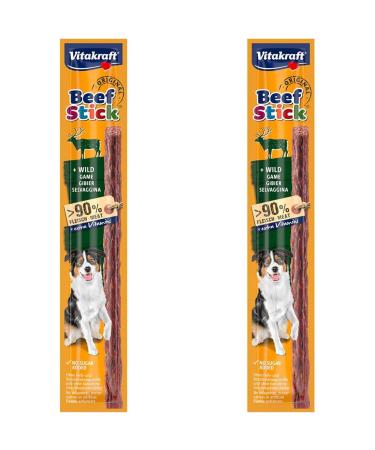 Vitakraft Beef Stick with game meat stick for rewarding extra high meat content (1x 12g) (pack of 2) 12 g (pack of 2)