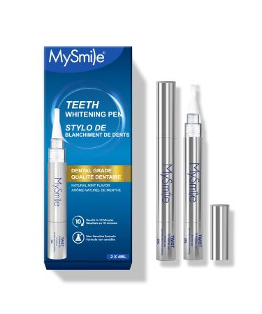 MySmile Teeth Whitening Pen for Sensitive Teeth 2Pcs Pen For Teeth Whitening 10 Min Fast Teeth Whitenr Helps to Remove Stains from Coffee Smoking Wines(2Pcs Pen)