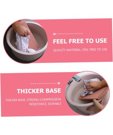 COOLHIYA Washboard 1 Set Wash Basin Laundry Cleaning Board Washing Basin Washing Clothes Board Dish Basin Baby Camping Bucket Pink 33.5x33.5cm - Buy Online on SooperMarket.com