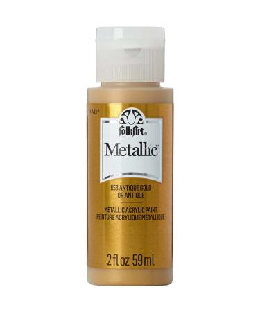 FolkArt K658 Paint Acrylic Metallic  2 Fl Oz (Pack of 1)  Antique Gold