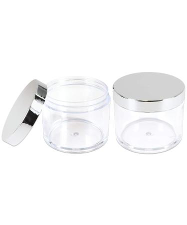 Buy Beauticom 4 oz Thick Wall Round Clear Acrylic Jars (6 Pack) - Leak Proof with Lids for Beauty & Cream - Silver Finish - Buy Online on SooperMarket.com