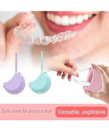 Buy OUEYFER Orthodontic Retainer Case - Soft Silicone Portable Travel Holder Ideal for Office & On-the-Go - Pink - Buy Online on SooperMarket.com