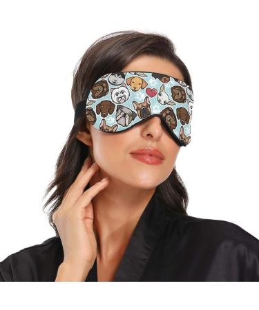 ALAZA Cute Doodle Dog Print Animal Sleep Mask - Blackout Cooling Eye Mask for Women Men - Buy Online on SooperMarket.com