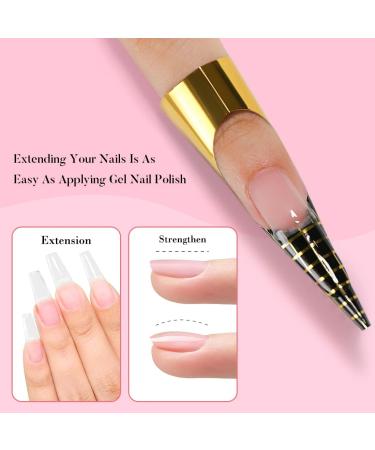 AIMEILI 8 in 1 Builder Base Sheer Color Gel Set No Need Slip Solution Builder Extension Soak Off UV LED Nude Gel Polish Multicolour Of 6pcs X 10ml - Gift Kit 38 6-38 1.67 ml (Pack of 6) - Buy Online on SooperMarket.com