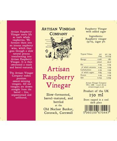 Artisan Raspberry Vinegar - Pack of 3 x 250ml | Premium Quality International Shipping - Buy Online on SooperMarket.com