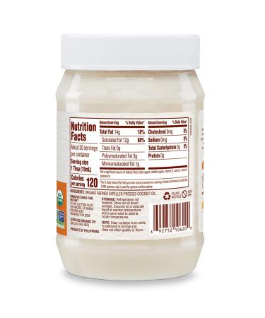 Nutiva Organic Refined Coconut Oil 15 fl oz - Pure, Versatile & Healthy Cooking Oil - Buy Online on SooperMarket.com