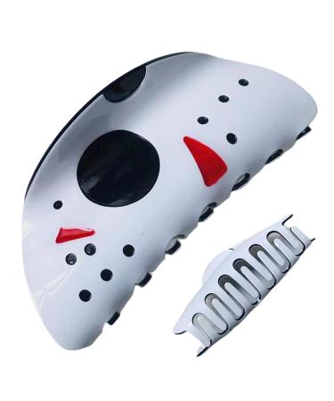 Halloween Hairpin - 1/2PCS Funny Clip Hair Accessories Big Mas-k Ponytail Clip Halloween Hair Clips Scary Hair Claws Clips Ghost Face Hair Claw Clip Women Halloween Hairpin Gifts