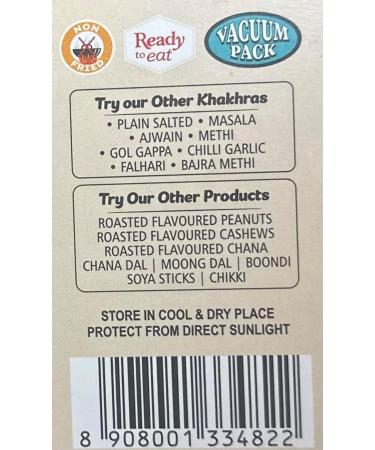 Nuttoz JEERA Khakhra Roasted Wheat Crisps with Cumin Seeds 180g (PACK OF 3) 60.00 g (Pack of 3) - Buy Online on SooperMarket.com