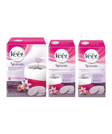 Veet Spawax electric warm wax set - 1x warm wax device 12x wax discs