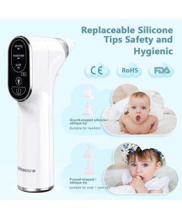 Electric Baby Nasal Aspirator & Ear Wax Remover | 3 Suction Levels | Rechargeable Nose Sucker with LED Light | Suitable for Newborns and Toddlers | 4 Silicone Tips | Bb880-1 - Buy Online on SooperMarket.com