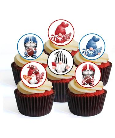 48 American Football Gnomes Cupcake Toppers Mini Edible Premium Thickness Football Theme Wafer Rice Paper Cupcake Toppers/Decorations - Buy Online on SooperMarket.com