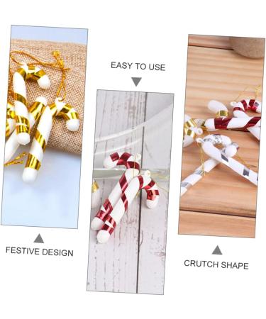 ABOOFAN 4pcs Christmas Candy Cane Ornament Candy Canes Toy Candy Walking Sticks Crutches Christmas Tree Colorful 7x2.5cm - Buy Online on SooperMarket.com