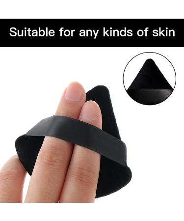 2 Pcs Powder Puff Face Triangle Make Up Sponges Soft Reusable Triangle Sponges with Strap for Loose Body Eyes Cosmetic Foundation Wet Dry Beauty Makeup Tool Puffs Setting Cushion Large Soft Black black 1 - Buy Online on SooperMarket.com