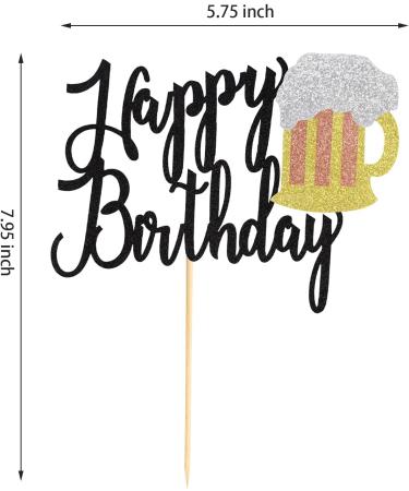 Arthsdite 1Pc Beer Mug Happy Birthday Cake Topper Cheers Beers Cake Decoration for Celebrating Glorymoment Beer Theme Birthday Theme Party Supplies Beer Mug Cake Topper - Buy Online on SooperMarket.com
