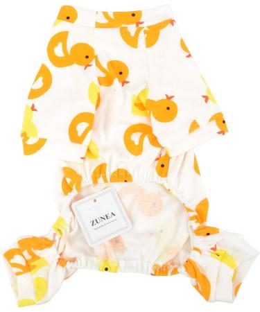 Zunea Soft Cotton Overall for Small Dogs - Enchanting Yellow Duck Romper Pajama Clothing for Pets & Puppies (Pack of 1) - Buy Online on SooperMarket.com