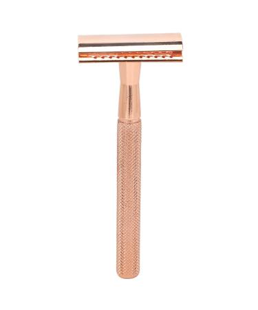 Wet razor men safety wet razor set tight and clean shave hair blade handle waterproof metal portable manual hair blade handle for beauty salon gift for men ros gold