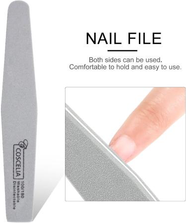Coscelia Nail File Shaping & Buffing for Acrylic Nails Natural Nail Professional Nail Files for Natural Nails For Nail Grooming and Styling for Home and Salon DIY Nail Art Use t2 - Buy Online on SooperMarket.com