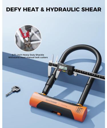 Sportne High-Safety Bicycle Lock - 18mm Anti-Theft Iron Lock with Key & 12mm x 1.8m Steel Cable | Certified Security for Ebikes - Buy Online on SooperMarket.com