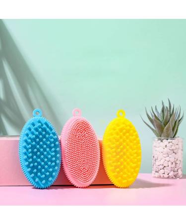 Soft Silicone Toddler Scalp Massage Pad Set - 3pcs | Gentle Bath Shampoo Scrubber for Children | Parent-Child Bonding Bath Care Tool - Buy Online on SooperMarket.com