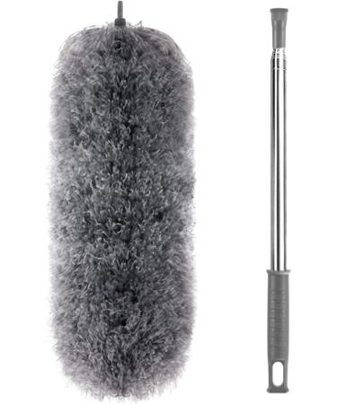 Extendable Microfiber Feather Duster - 100 inch Long Handle Dusting Tool for All-Round Home Cleaning - Gray - Buy Online on SooperMarket.com