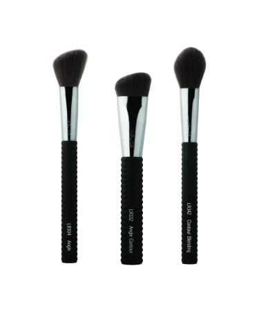 Laruce 3 PC Brush Set - Premium Synthetic Brushes for Contour Blush and Highlighting