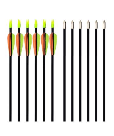 GPP 28-inches Fiberglass Archery Target Arrows - Practice Arrow or Youth Arrow for Recurve Bow BLACK