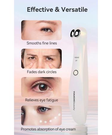 TOUCHBeauty EMS Eye Massager Anti-Wrinkle Eye Massage with Heated and Vibration Anti-Ageing Massager Rechargeable 2 Massage Modes for Eye Bags Dark Circles Swelling AG-1883 (White) White-2 - Buy Online on SooperMarket.com