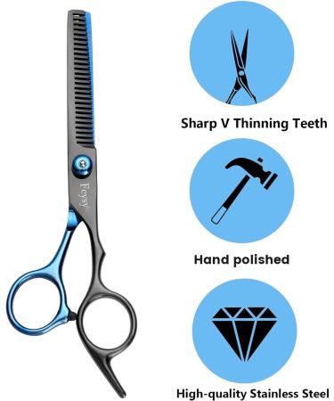 Fcysy Professional Hair Thinning Scissors Set - Blue Hairdressing Shears Kit with Comb for Barber and Hairdresser - Buy Online on SooperMarket.com