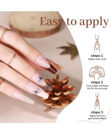 Modelones Gel Nail Polish Nude - 6 Colors White Gel Polishes Brown Pink Gel Polish Set Nail Gel Polish French Manicure All Seasons Neutral LED Gel Nail Kit Soak Off Manicure DIY Home Salon A-Nude Brown 7 ml (Pack of 1) - Buy Online on SooperMarket.com