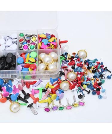 500Pcs Mixed Color Metal Brads Kit for Scrapbooking, Paper Crafts & DIY Projects - Buy Online on SooperMarket.com