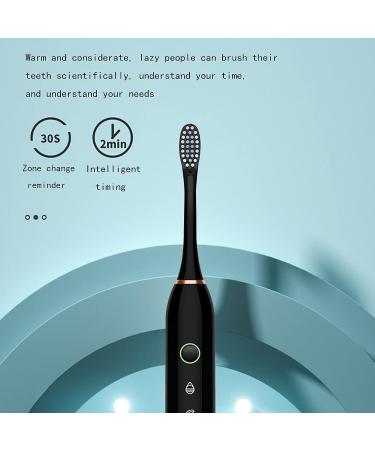 VALSEEL Sonic Electric Toothbrush for Adults - 6 Modes, Smart Timer, Waterproof - Black (4 Heads) - Buy Online on SooperMarket.com