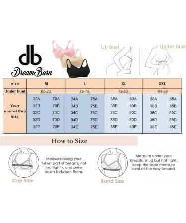 Dreamburn Maternity Nursing Bra | Wireless Seamless Comfort | Breastfeeding Bras with 4 Rows Adjust Hook | Removable Spill Prevention Pads | Includes Extenders | M 1*beige Style1 - Buy Online on SooperMarket.com