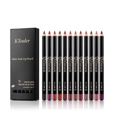 Petansy Lip Liner Pencils Set 12 Colors Waterproof Smooth Lip Pencils High Pigmented Lip Liner Set Matte Lipstick Pen