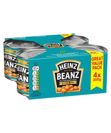 HEINZ Beanz in a Rich Tomato Sauce Great Value Pack 4 x 200g