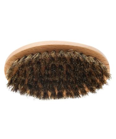 Premium Mini Beard Brush for Men - Wild Boar Oval Design | Facial Hair Cleaning & Grooming Tool (9x5x3 cm) - Buy Online on SooperMarket.com