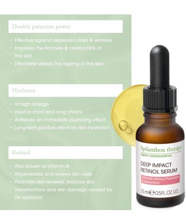 Spilanthox therapy - Deep Impact Retinol Serum - Anti-Ageing Facial Serum - Facial Care for Wrinkle Reduction - Spilanthol & Hyaluronic Acid - Vegan Natural Cosmetics - 15ml - Buy Online on SooperMarket.com
