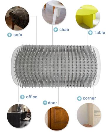 certainoly Cat Self Groomer - Soft Cat Grooming Brush - Soft Wall Corner Scratcher Massage Combs Grooming Brush Tool for Kitten Puppy with Long or Short Gray - Buy Online on SooperMarket.com